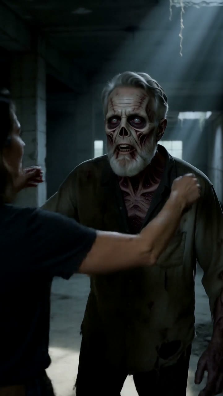 AI zombie couple video sample render made from the test photos
